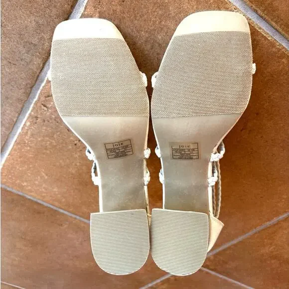 Joie Felina Braided Strap Square Toe Sandals w Block Heels, Zip Closures sz 9.5 - Picture 8 of 13
